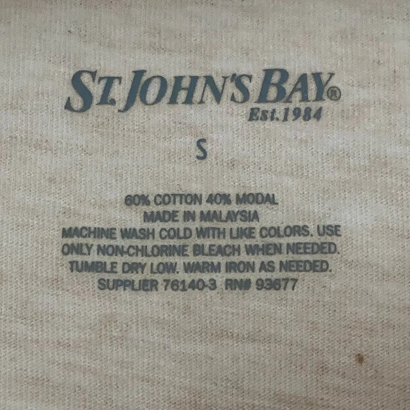 ST JOHN’S BAY Women’s V-Neck Top | Color: Beige | Size: S - Picture 3 of 6